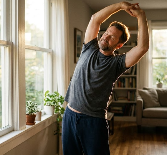 Természetben futó nő a reggeli napsütésben